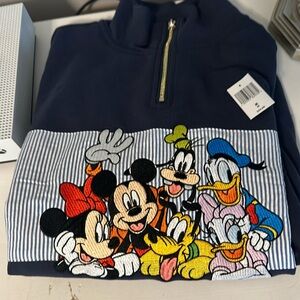 Brand new never worn sold out Mickey and friends navy quarter zip